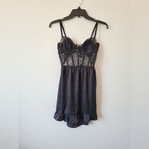 NEW For Love & Lemons Lilou Lingerie Dress Daisy Corset Whimsygoth Vamp Witchy S
